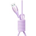 Kabel przewód USB-A - iPhone Lightning Vibrant Series 3A 1.2m - fioletowy