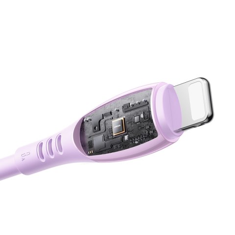 Kabel przewód USB-A - iPhone Lightning Vibrant Series 3A 1.2m - fioletowy