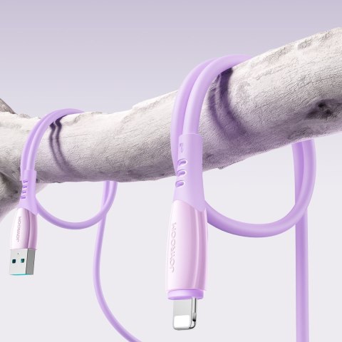 Kabel przewód USB-A - iPhone Lightning Vibrant Series 3A 1.2m - fioletowy
