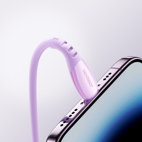 Kabel przewód USB-A - iPhone Lightning Vibrant Series 3A 1.2m - fioletowy