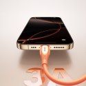 Kabel przewód USB-A - iPhone Lightning Vibrant Series 3A 1.2m - pomarańczowy