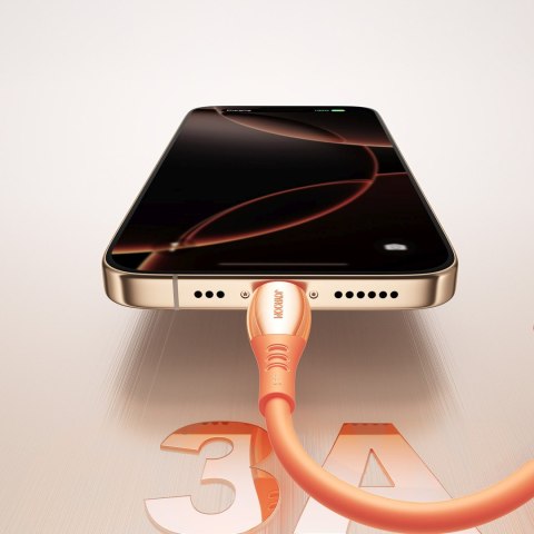 Kabel przewód USB-A - iPhone Lightning Vibrant Series 3A 1.2m - pomarańczowy