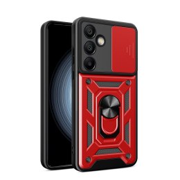 Pancerne etui z podstawką osłoną aparatu na Samsung Galaxy A26 Hybrid Armor Camshield - czerwony