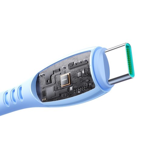 Kabel przewód USB-A - USB-C Vibrant Series 3A 1.2m - niebieski