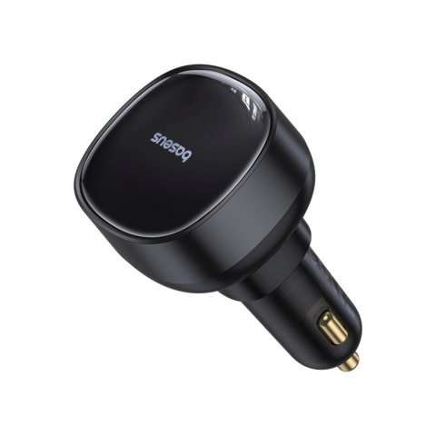 Ładowarka samochodowa USB-A ze zwijanym kablem iPhone Lightning 55W - czarna