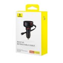 Ładowarka samochodowa USB-A ze zwijanym kablem iPhone Lightning 55W - czarna