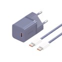 Ładowarka sieciowa USB-C GaN5 30W z kablem USB-C 100W 1m - fioletowa