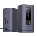 Stacja dokująca HUB 11w1 USB-C USB-A HDMI RJ45 Minijack 3.5mm - szara