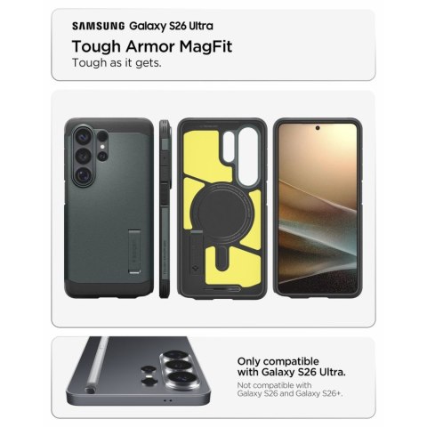 Etui pokrowiec case na Samsung Galaxy S26 Ultra Tough Armor Mag MagSafe - zielone