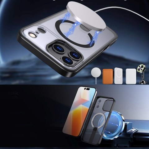 Etui pokrowiec z podstawką na iPhone 17 Pro Hybrid Armor X MagSafe - czarny