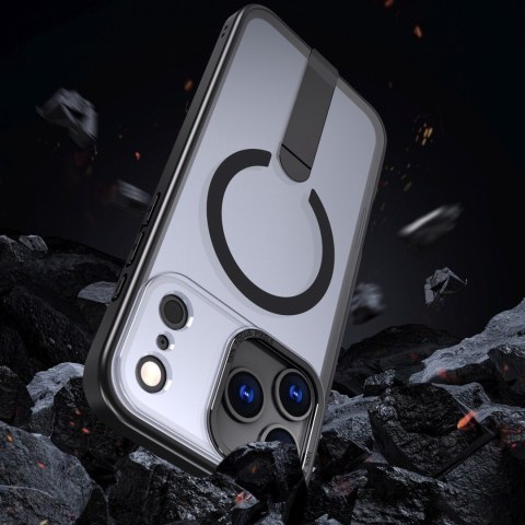 Etui pokrowiec z podstawką na iPhone 17 Pro Hybrid Armor X MagSafe - czarny