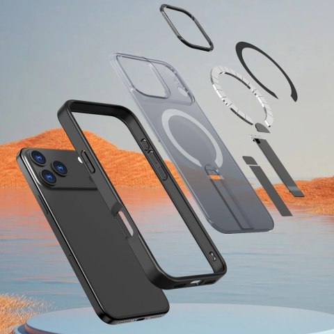 Etui pokrowiec z podstawką na iPhone 17 Pro Hybrid Armor X MagSafe - czarny