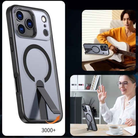 Etui pokrowiec z podstawką na iPhone 17 Pro Max Hybrid Armor X MagSafe - czarny