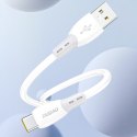 Kabel przewód z silikonowym oplotem USB-A - USB-C L25ST 5A 1m - biały