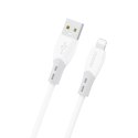 Kabel przewód z silikonowym oplotem USB-A - iPhone Lightning L25SL 30W 1m - biały