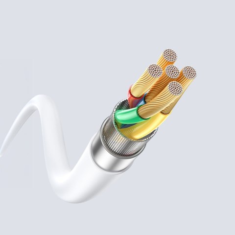 Kabel przewód z silikonowym oplotem USB-C L25SC 60W 1m - biały