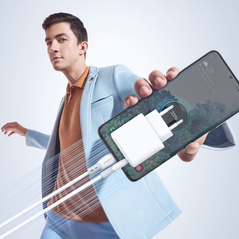 Kabel przewód z silikonowym oplotem USB-C L25SC 60W 1m - biały