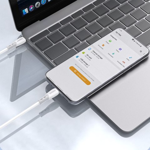 Kabel przewód z silikonowym oplotem USB-C L25SC 60W 1m - biały