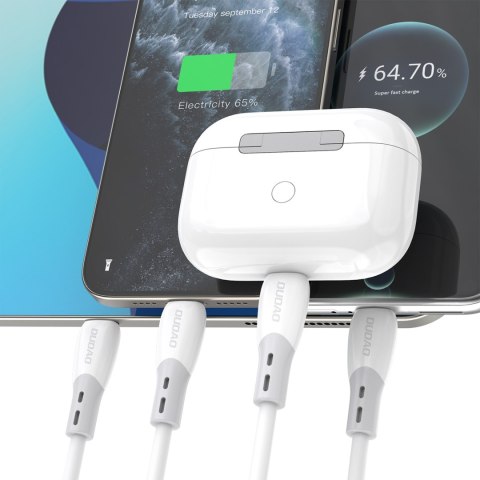 Kabel przewód z silikonowym oplotem USB-C L25SC 60W 2m - biały