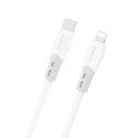 Kabel przewód z silikonowym oplotem USB-C - iPhone Lightning L25SX 30W 2m - biały