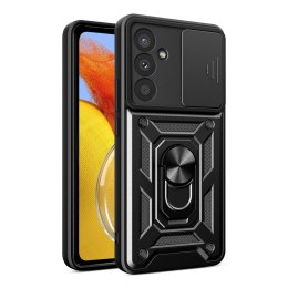 Etui pancerne na Samsung Galaxy A57 z osłoną aparatu podstawką Hybrid Armor Camshield - czarne
