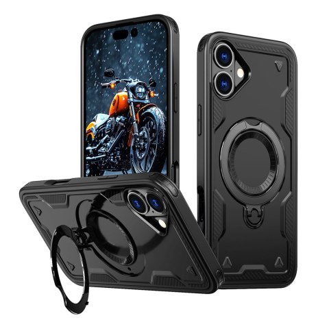Etui pokrowiec na iPhone 16 Hybrid Armor Trendy MagSafe - czarny