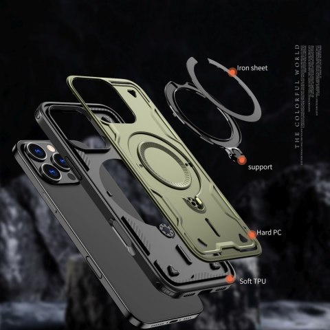 Etui pokrowiec na iPhone 16 Pro Max Hybrid Armor Trendy MagSafe - zielony