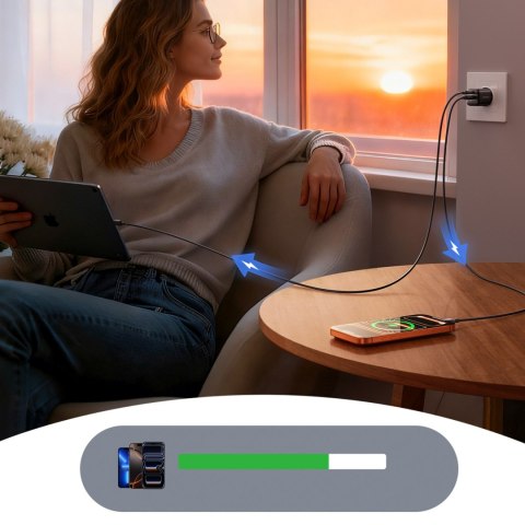 Ładowarka sieciowa USB-A USB-C 33W - czarna