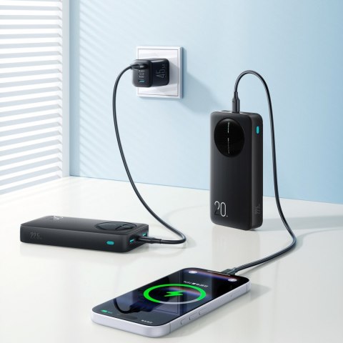 Powerbank z wyświetlaczem cyfrowym 20000mAh USB-A USB-C 22.5W - czarny