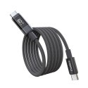Kabel przewód USB-C z wyświetlaczem PD 60 W 1.2 m - czarny