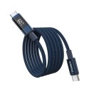 Kabel przewód USB-C z wyświetlaczem PD 60 W 1.2 m - niebieski