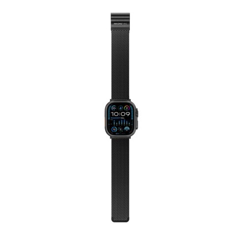 Pasek tytanowy na AppleWatch 38/40/41/42/44/45/46/49 mm - czarny