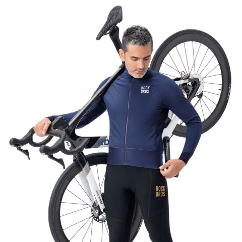 Kurtka rowerowa zimowa polarowa dwuwarstwowa rozmiar XL - niebieska
