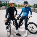 Spodnie rowerowe z szelkami długie polarowe z wkładką Rozmiar XXL - czarne