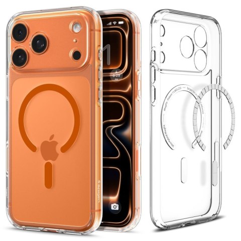 Etui pokrowiec na iPhone 17 Pro Max Ultra Hybrid MagSafe - przezroczysto pomarańczowe