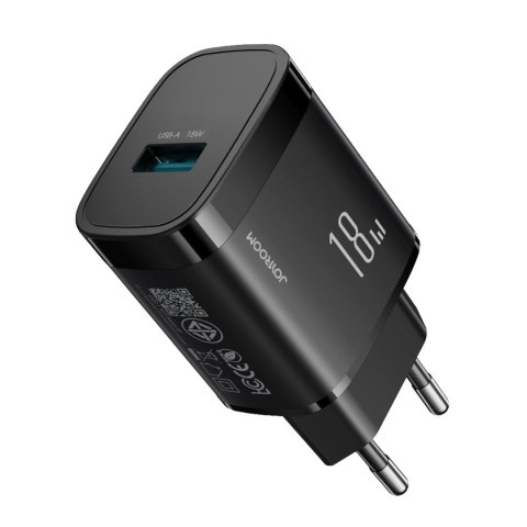 Ładowarka sieciowa USB-A 18W z kablem USB-A - USB-C 1m - czarna