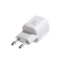 Ładowarka sieciowa USB-A USB-C 33W z kablem 60W USB-C do USB-C 1m - biała