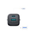 Ładowarka sieciowa USB-A USB-C 33W z kablem 60W USB-C do USB-C 1m - czarna