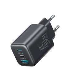 Ładowarka sieciowa USB-C iPhone Lightning USB-A GaN 45W - czarna