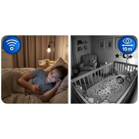 Kamera IP obrotowa 3MP niania elektroniczna Berdsen BD-940 biała