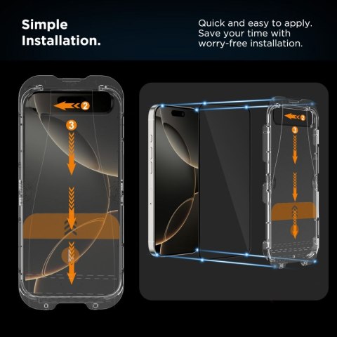 Szkło hartowane na iPhone 15 / 16 z ramką instlacyjną Quick Set+ - 2 szt.