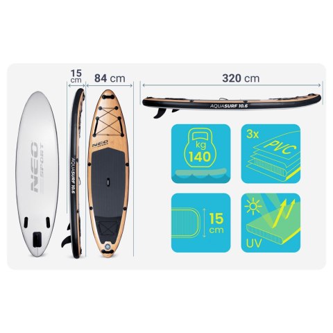 Deska SUP Aquasurf 320 x 84 x 15 cm Neo-Sport 170212 Neo-Sport