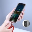 Wytrzymały kabel przewód w oplocie USB-C do USB-C QC3 1m - czerwony