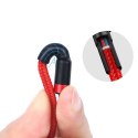 Wytrzymały kabel przewód w oplocie USB-C do USB-C QC3 1m - czerwony