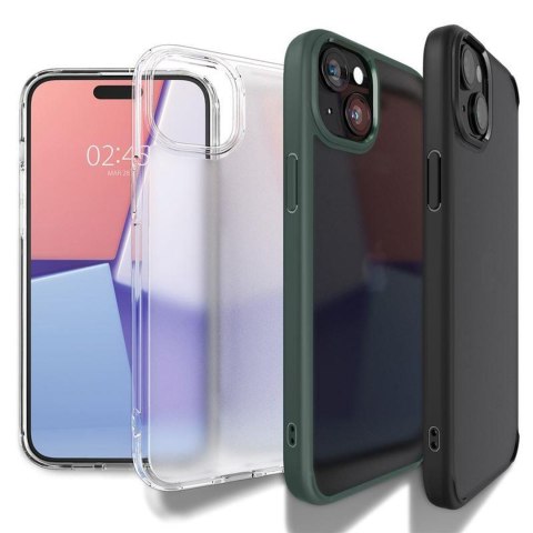 Etui pokrowiec na iPhone 15 Plus Crystal Hybrid - przezroczysto-czarne