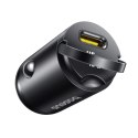 Ładowarka samochodowa USB-C z kablem USB-C 45W 1m - czarna