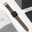 Pasek skórzany opaska bransoleta do Apple Watch 38 / 40 / 41 mm - ciemnobrązowy