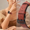 Pasek skórzany opaska bransoleta do Apple Watch 38 / 40 / 41 mm - czerwony