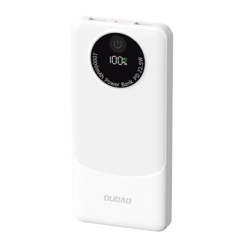 Powerbank K12 10000mAh USB-A USB-C PD 22.5W - biały