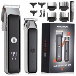 Maszynka do strzyżenia z trymerem 7 nasadek LED USB-C - zestaw